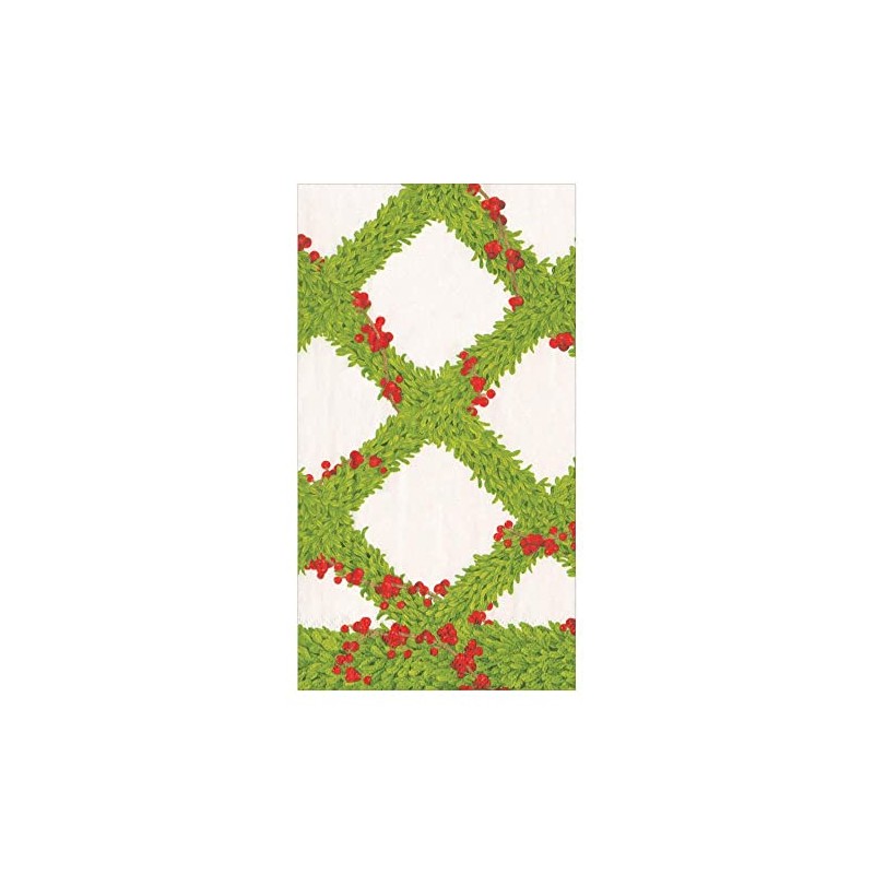 Caspari Boxwood Trellis Paper Guest Towel Napkins - 15 Per