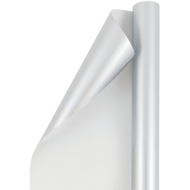 JAM PAPER Gift Wrap - Matte Wrapping Paper - 25 Sq Ft - Matte Silver Foil - Roll Sold Individually