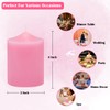 Unscented Pink Pillar Candles, 45 Hour 3x4 Inch Dripless Tapered