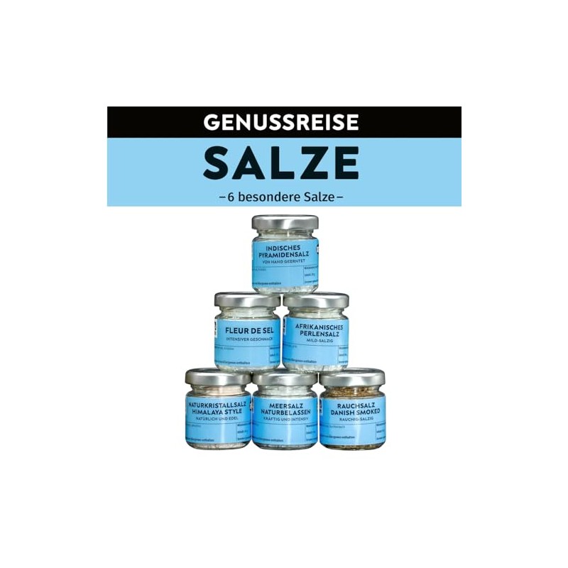 Bremer Gewürzhandel Genussreise Salt, Salt Set with 6 Different Salt