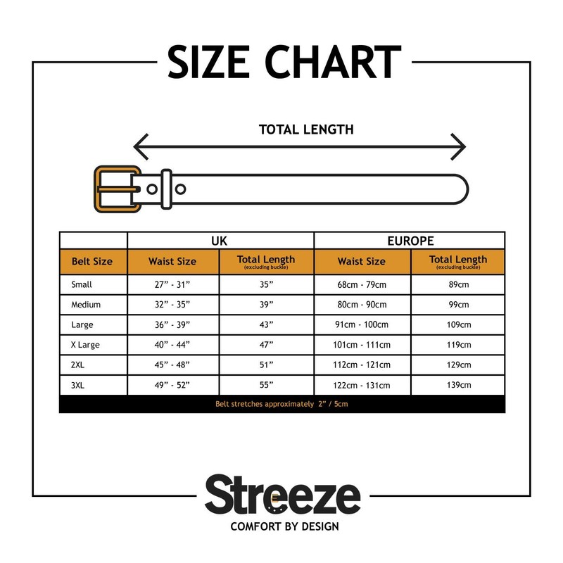 Streeze 30mm Stretch Braided Elastic Belt with Silver Metal Buckle