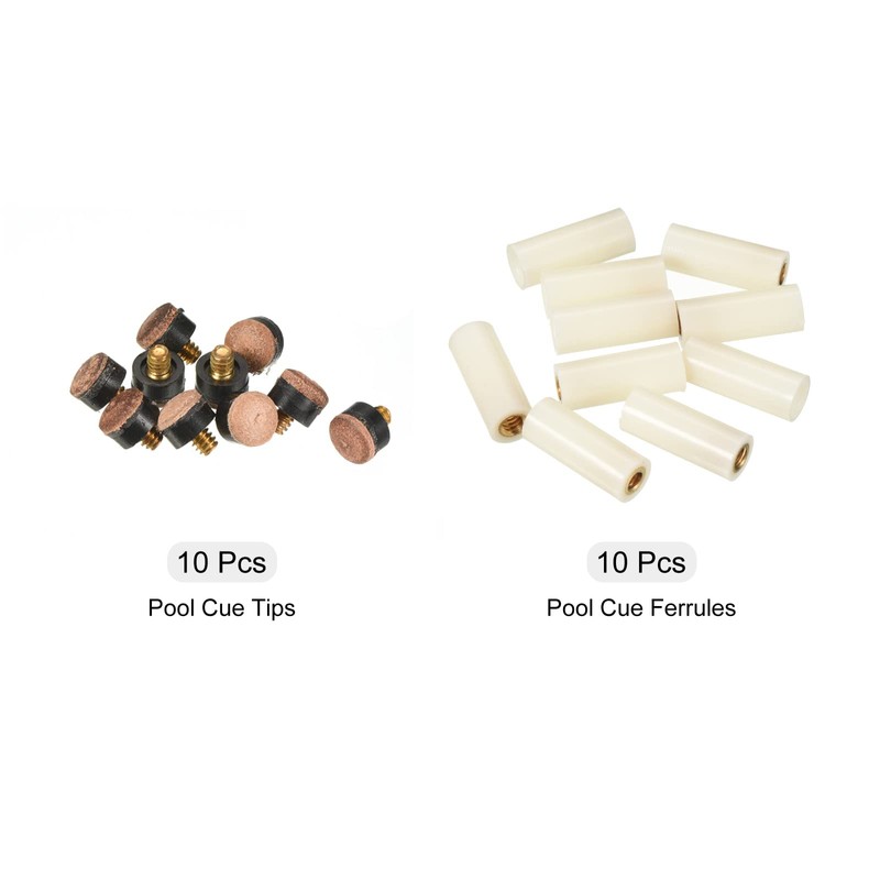 PATIKIL 10mm Dia Screw-on Pool Cue Tips, 10 Pairs Snooker
