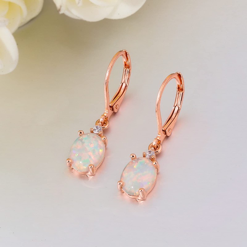 CiNily Dangle Drop Earrings for Women Trendy 14k Rose Gold