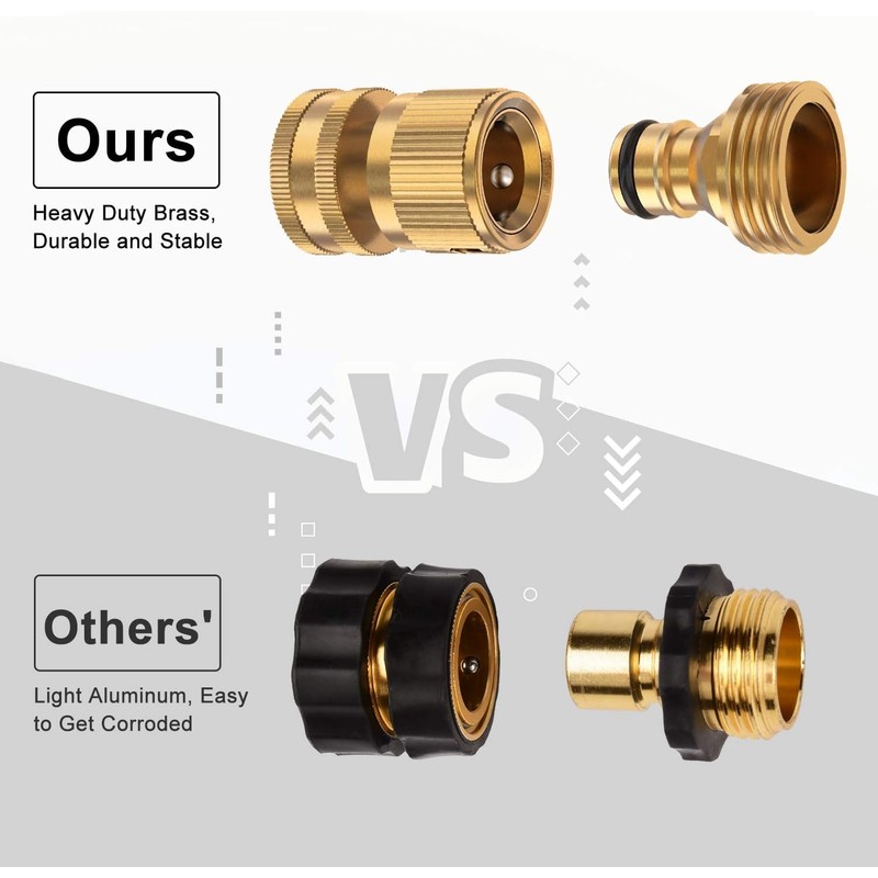 Uni-Fine Garden Hose Quick Connector Brass Quick Hose End Connector