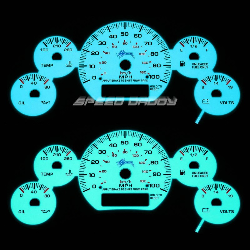 HIPER Indiglo Glow Gauge+harness White Dash For 98-02 Chevy S10