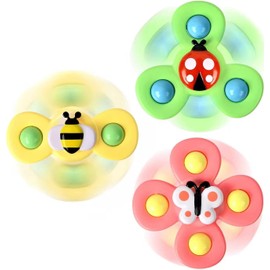 Suction Cup Spinner Toys for 12-18 Months Boys Girls,1 2 Year Old Baby Spinning Top Toys,1-3 Year Baby First Birthday Sensory Toys Gifts for Car Window,Bath,Travel
