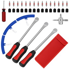 Druuzyl Tyre Lever Set of 3 Pieces - Professional Tyre Fitting Tool with Rim Protector for Motorcycle, Bicycle & Car, High Performance Tyre Spoons & Mounting Iron, Stainless Steel Spoon Tool