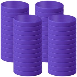 kymqlyw 48 Pcs Plain Silicone Rubber Bracelets Solid Color Rubber Wristbands Sports Elastic Rubber Bands for Stretch Silicone Wristband Wrist Bands for Women Men Part Decorations Gifts (Purple)