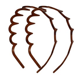 LAOTIDui Zig Zag Headbands for Women,2pcs Shark Tooth Hair Comb,Plastic Non-Slip Wavy Accessories,Curly Head Band for Washing Face,Hairbands With Teeth,Brown Leopard