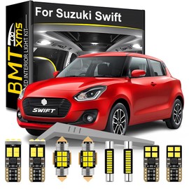 BMT xms LED Interior Light Kit Replacement for Suzuki Swift 2004-2023, Super Brightness 6000K Cool White Car Interior Accessories, 7 Pieces