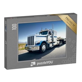 puzzleYOU: Jigsaw Puzzle 100 Piece Transporter on the Road Impressive Truck - Trucks & Trucks Puzzle Collection