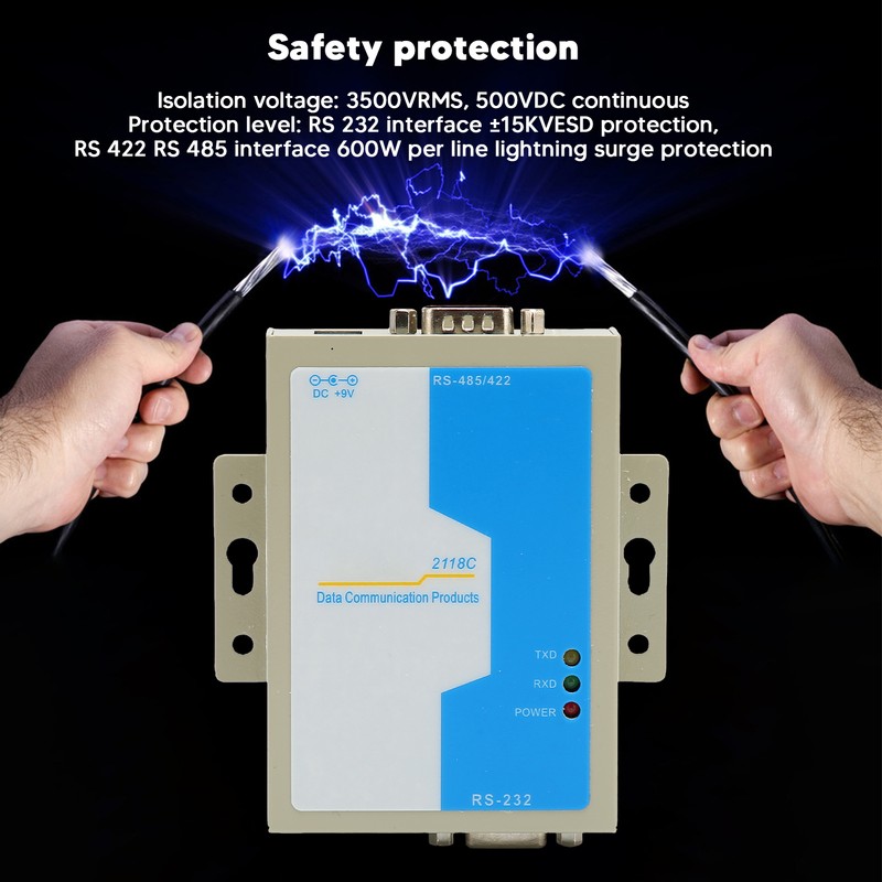 RS232 to RS485 RS422 Converter Industrial Grade Lightning Protection Communication
