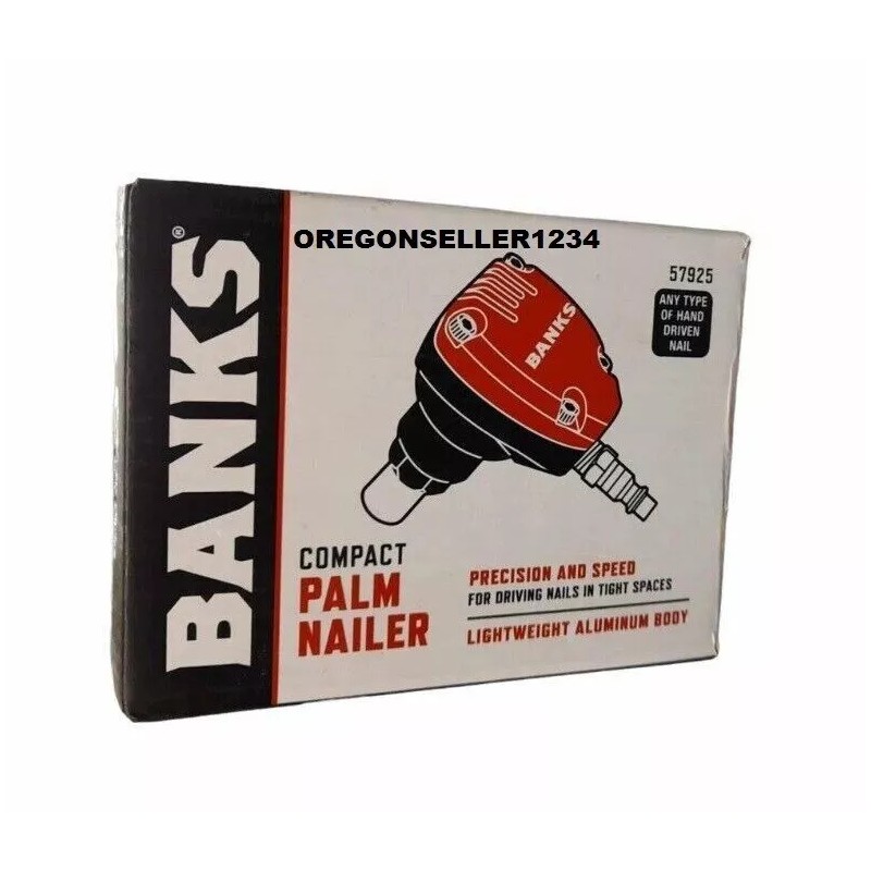 banks Pneumatic COMPACT PALM NAILER 16-GAUGE speed for driving nails