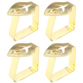 JianLing 4PCS Stainless Steel Table Clips, Tablecloth Holders Covers Tablecloth Clips Clamps (Rose Gold)
