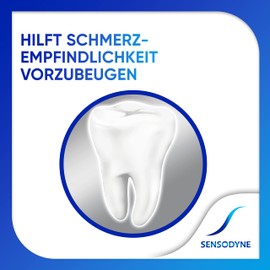 Sensodyne Sensitiv Fluorid Zahncreme, 75ml, tägliche Zahnpasta, bei schmerzempfindlichen Zähnen