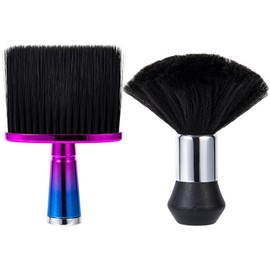 2 Pack Black Large Barber Brush Neck Duster, Beomeen Soft Neck Brush for Hair Cutting, Neck Face Cleaning Hair Sweep Brushes Salon Tool