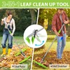 2-in-1 Leaf Grabber Rake, Back Saving Leaf Collector Tool with
