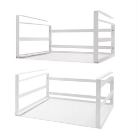 Nxconsu 2Pack Under Shelf Storage Cabinet Hanging Basket Organizer Under Pantry Storage Shelf Rack Holder for Kitchen Cupboard Desk Table Bookshelf Can Bottle Heavy Duty All Metal Slide-in White