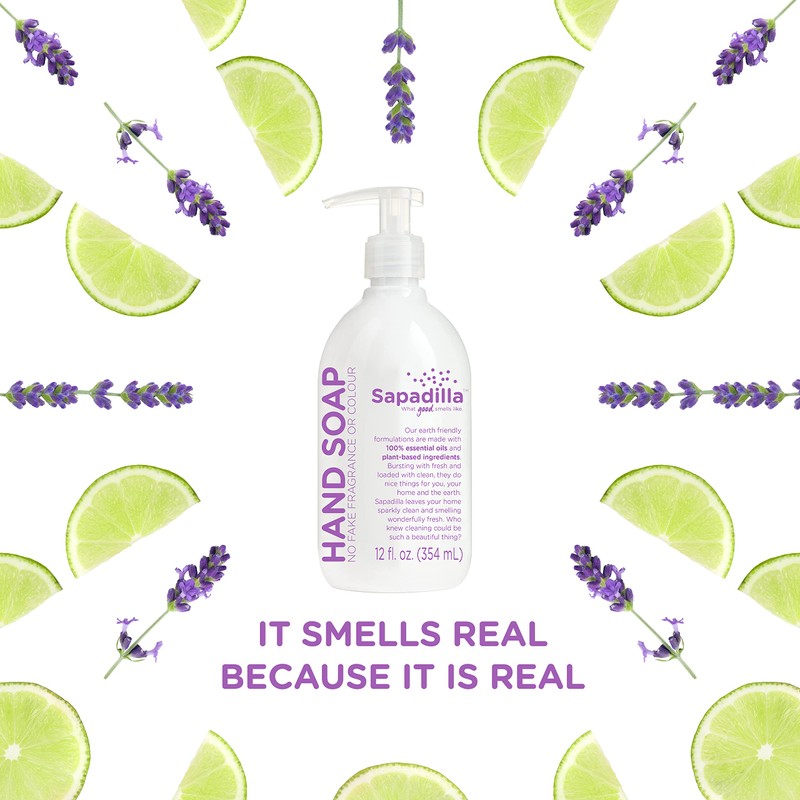 Sapadilla Liquid Hand Soap - Sweet Lavender + Lime -