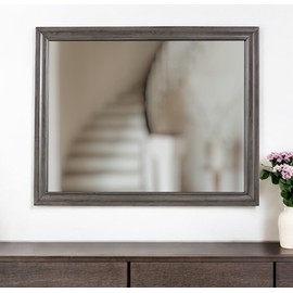 HomeRoots 37" Gray Wood Framed Accent Mirror