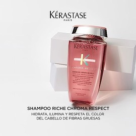 KÉRASTASE Chroma Absolute Respect Riche | Shampoo hidratante para cabello teñido y dañado con grosor de medio a grueso, ayuda a preservar y a conserva