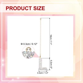 PATIKIL Letter Bag Charm, Bling Glitter Letter Charm Initial Letter Keychains for Woman Bag Accessories Backpack Tote Bag Cup DIY Crafts, White, L Shape