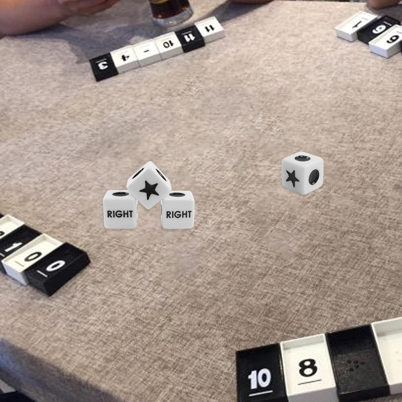 5Pcs White Left Right Center Dice Six Sided Standard Size