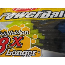 Berkley Power Bait 2 Packs Berkley 4" Power Worms Soft Fishing PowerBait Black With Chartreuse Tail
