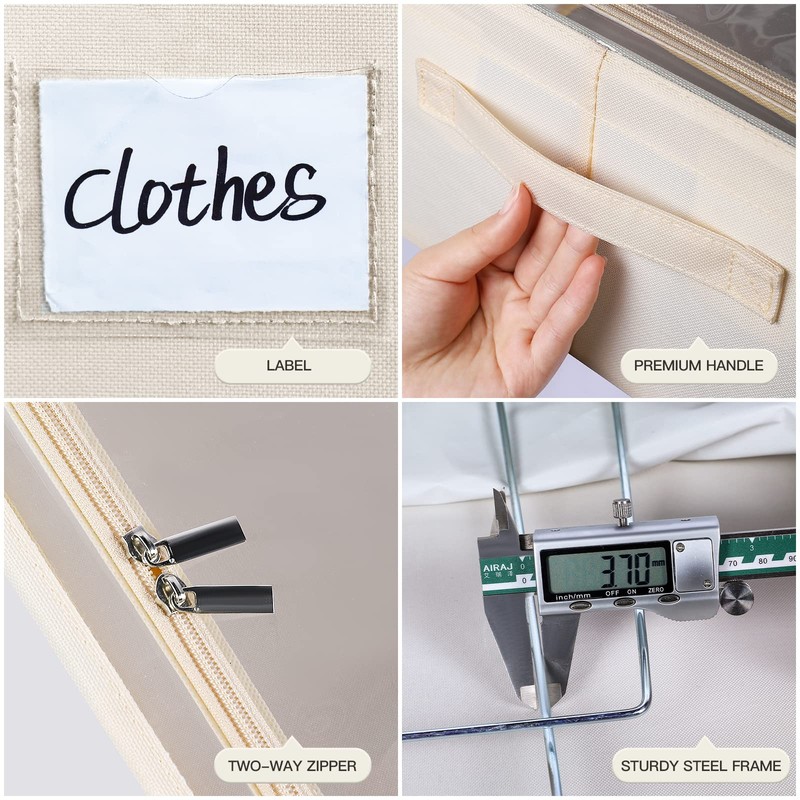 Under Bed Storage Bins Frame Storage Box Oxford Fabric Sturdy