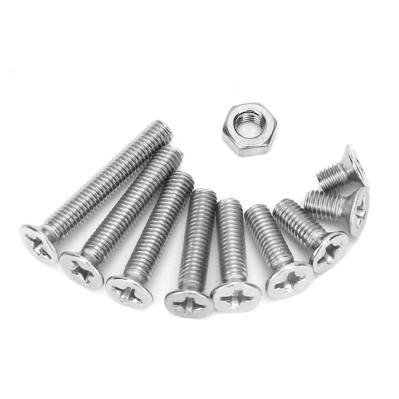 M3 Flat Head Phillips Screws Set, 340 Pieces Stainless Steel