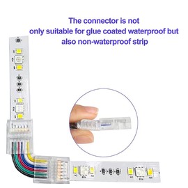 LED Bar Corner Connector 6pin12mm Right Angle L Shape solderless Adjustable Connector for 5050 3528 RGB RGBW RGB+CCT LED bar Lights.