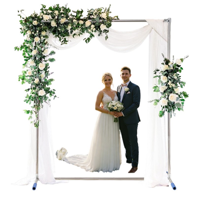 Nicecho White Square Wedding Arch hanging Flower Strong Stand for