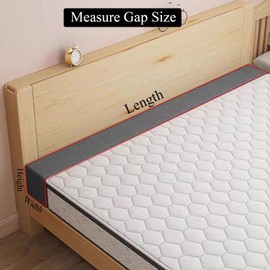 Bed Gap Filler for Headboard Space Filler Bed Crack Pillow Stopper Wall Side Mattress Extender Memory Foam Mattress Gap Filler TwinBed 39x6x6 Inches