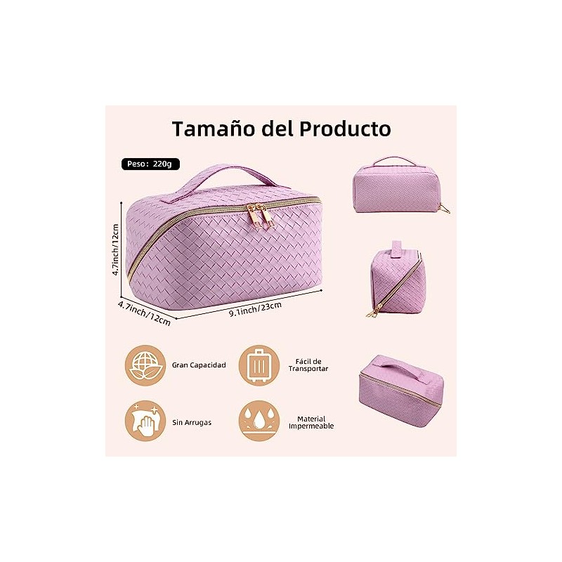 Bolsa de Cosméticos de Viaje de Gran Capacidad para Mujer,