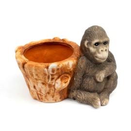 Gorilla Planter Terracotta Flower Pot Safari Animal Indoor Outdoor Home Decor