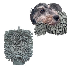 SPOT Clean Paws Chenille Microfiber Dog Towel Mitt - Super Absorbent, Quick-Drying, Washable, Double-Sided Glove for Wet Paws & Body, Durable, Odor-Free, Gently Massages & Dries, 9.5in x 7in