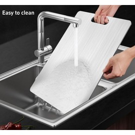 Titanium Cutting Board - 100% Pure Titanium Cutting Boards for Kitchen - Cutting Edge Hygiene & Durability, 1 Pack Double Sided Medical-grade Titanium Cutting Mat, Easy to Clean (14"L x 10"W)