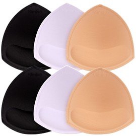 Nimiah Bra Pads Inserts Pad Sports Bras for Women 3 Colors Beige Black White 3 Pair