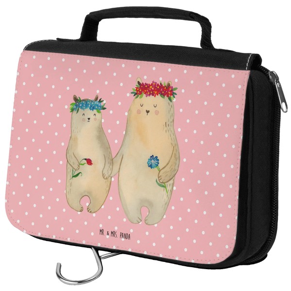Mr. & Mrs. Panda Toiletry Bag Bears with Flower Wreath,