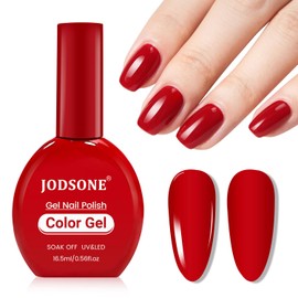 JODSONE 16.5ml Red Same Color Same Bottle Gel Nail Polish Gaily-Colored Glossy & Long Lasting for At-Home Salon DIY