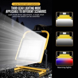 Portable Floodlight Dimmable Rechargeable Outdoor Camping 90 LED Projector Lamp IP66 Waterproof Remote Control Flood Light