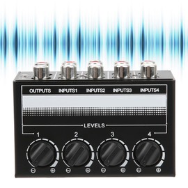 Stereo Mixer Mini Passive Audio Signal 4 Channel Hub for Outdoor Singing Effect Equipment