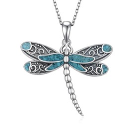 Zunxinsan Dragonfly Necklace 925 Sterling Silver Dragonfly Gifts Western Jewelry Gifts for Women