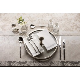 Toallas de mano desechables | Servilletas decorativas para cena | Toallas de papel desechables suaves y absorbentes para cocina, baño, fiestas, bodas, cenas o eventos, servilletas blancas y plateadas, paquete de 100 unidades