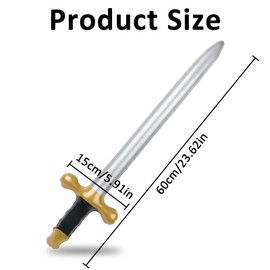 TOSAMZOO 2 Pcs Inflatable Swords, 24in Inflatable Pirates Swords Pirate Party Supplies for Theme Party Birthday Swimming Pool Party Cosplay Halloween Costume Accessories Stage Props (Gold)