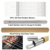 APPKOOK 20pack 15" Stainless Steel BBQ Skewers+ Storage Tube Flat