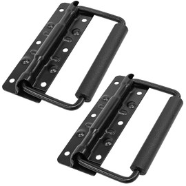 HBEJGHHO 2 Pack 4.9 Inch Heavy Duty Spring Loaded Handles, Stainless Steel Surface Mount Chest Handles with Rubber Grip for Toolbox, Case, Trunk, Cabinet, Flight Case, and Storage Boxes