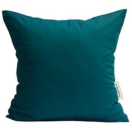 TangDepot Durable Faux Silk Solid Pillow Shams, Square Decorative Pillow Covers, Throw Pillow Covers, Indoor/Outdoor Cushion Covers Pillows Shells - (12"x12", Teal Green)