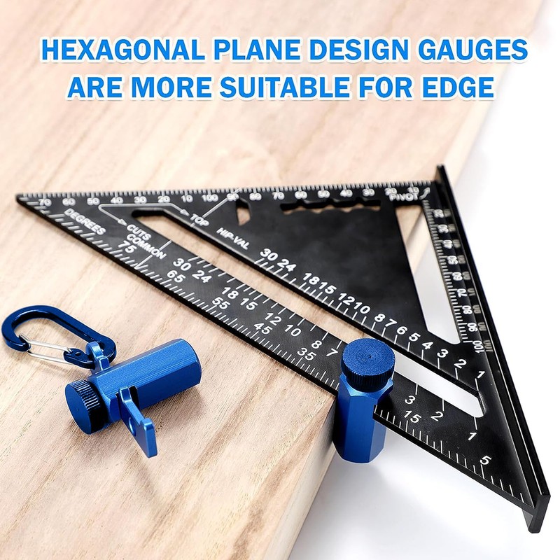 Stair Gauge Aluminum Alloy Hex Flat Gauge with Thumb Screw
