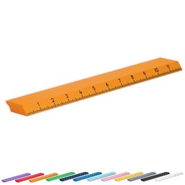 Glassboard Studio 12 Inch Magnet Ruler - Non-Slip Pad, Strong Neodymium Magnets - Craft & Quilting Tool for Magnetic Glass Mats, Whiteboards, Lockers - Secure Hands-Free Precision (Tangerine Orange)